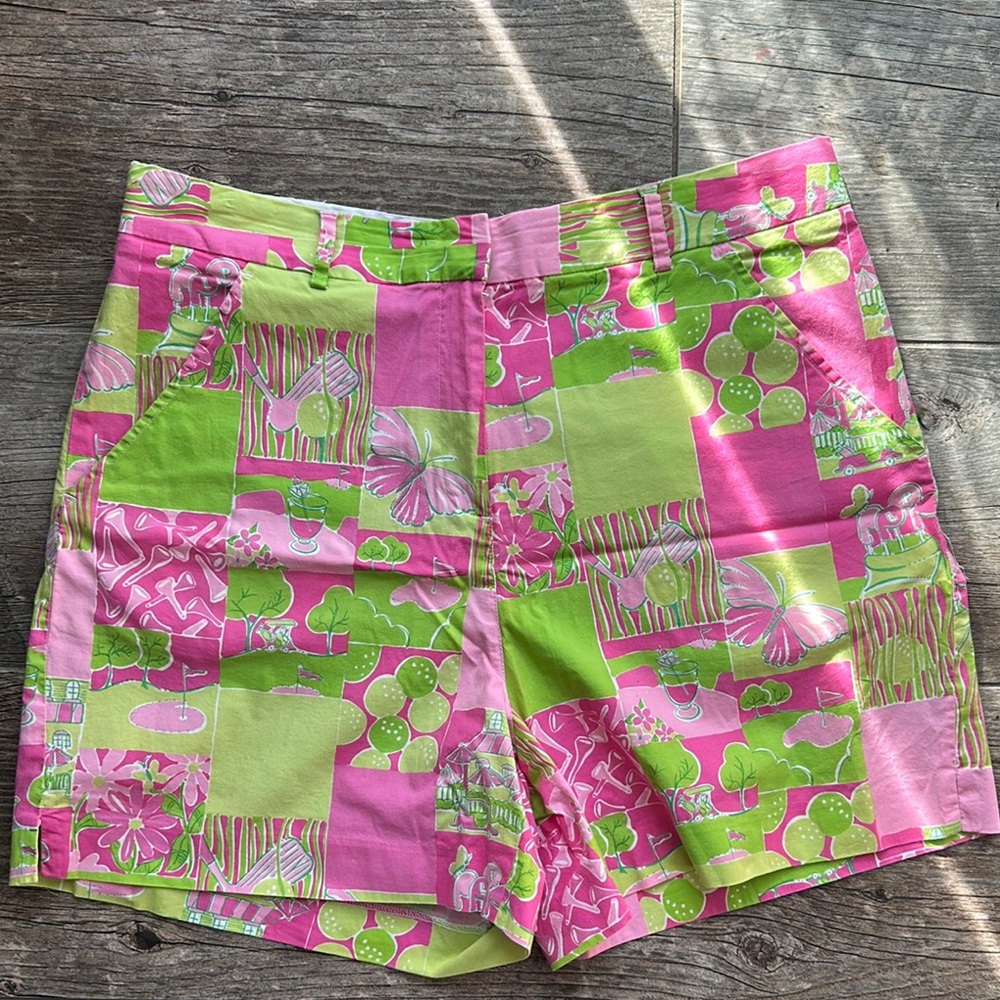 Vibrant Pink and Green Women's Shorts